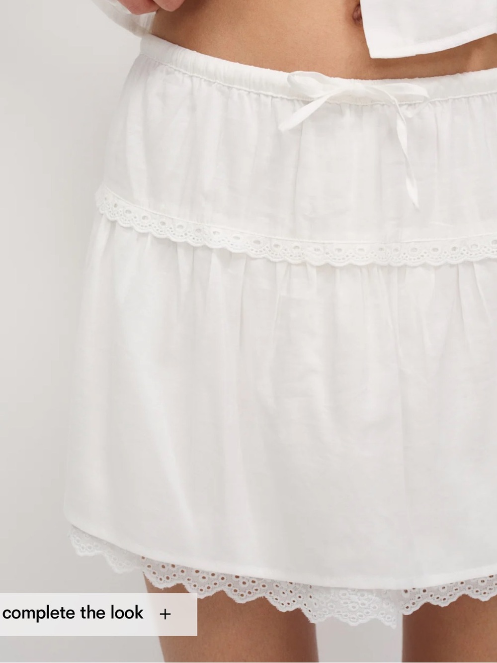 Reformation Valetta Two-Piece Eyelet Trim Top + Skirt Set - Picture 3 of 6